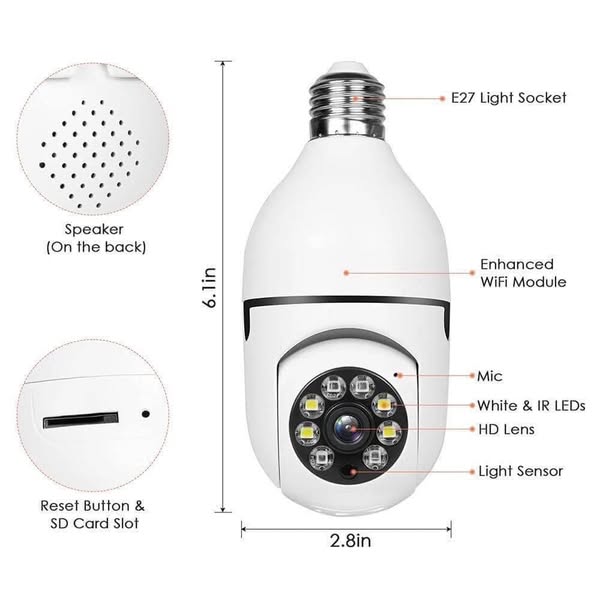 Illuminate & Guard: 360° Smart Bulb Security Camera!!