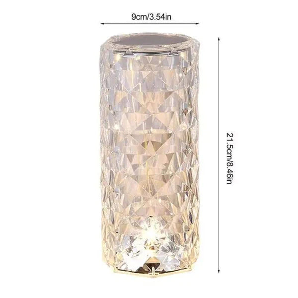 Blooming Elegance: Rechargeable Rose Diamond Crystal Table Night Lamp with Touch Sensor & Remote