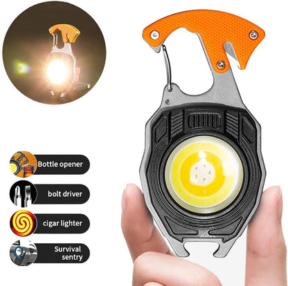 Pocket-Sized 12-in-1 Survival Keychain - Flashlight, Tools, and Emergency Features!!