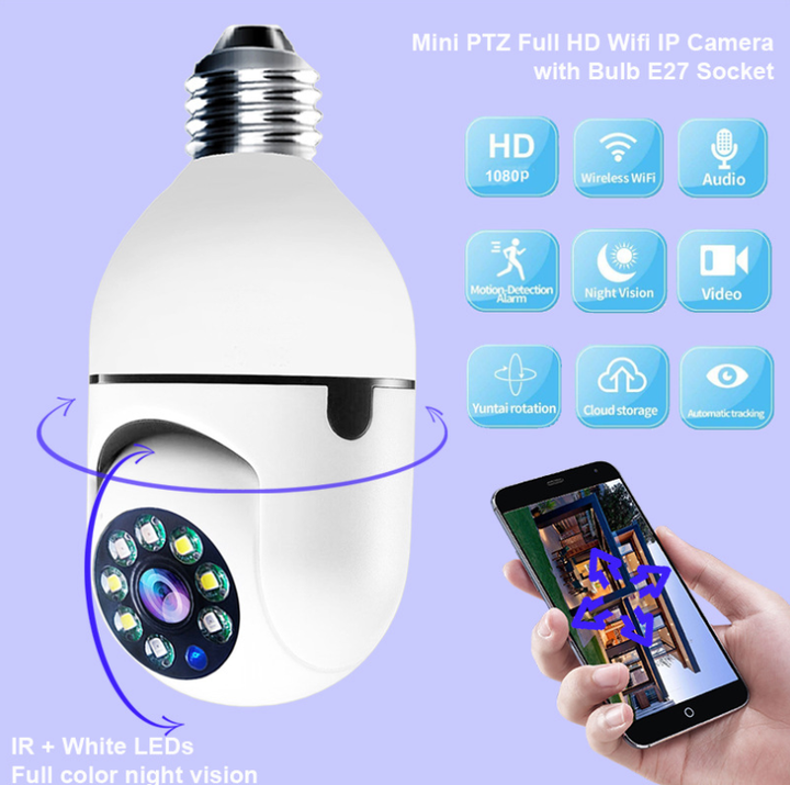 Illuminate & Guard: 360° Smart Bulb Security Camera!!